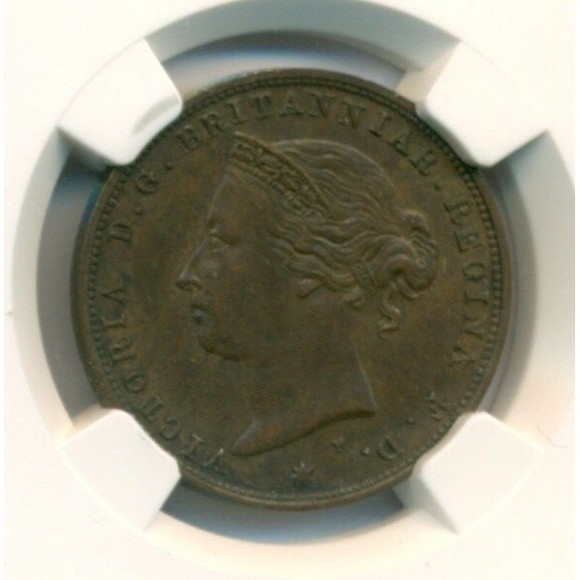 Jersey Victoria 1877 H 1/24 Shilling AU55 BN NGC - Picture 3 of 4